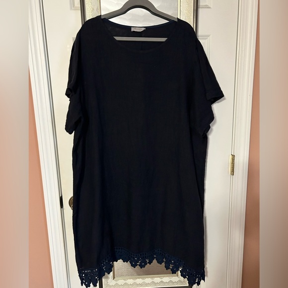 Bellambra Italy Linen Crochet Plus Size Dress Swimsuit Coverup - Picture 1 of 9